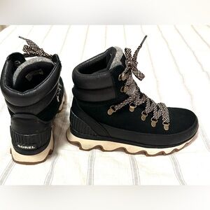 Sorel Black and White Lace-Up Boots